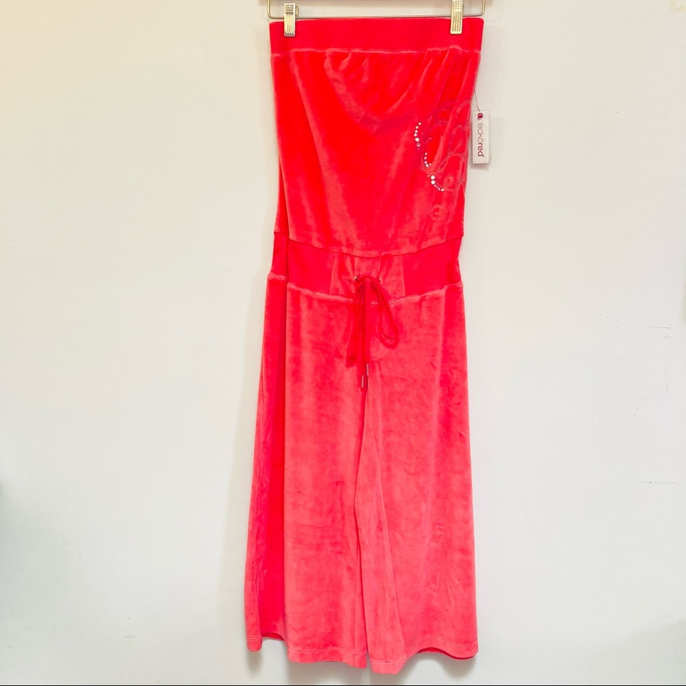 NWT Rare 90's Ecko Red Sleeveless One-Piece Velour Sz M
